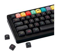 GEKUCAP MOA Profile PBT Keycaps, 125 Keys Rainbow Emoji Theme Black Keycap Set, Dye-Sublimation, Cute Anime Theme for Most 60% 65% 75% 80% 100% US Layout Cherry MX Switches Mechanical Keyboard