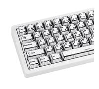 GEKUCAP PBT Keycap Set Cherry Profile, Manga Themed Japanese Keycaps, Reto White Keyboard Key Caps Dye Sublimation KeyCap, 130 Keys Custom Cherry MX Key Cap for ANSI Layout Mechanical Keyboard