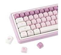GEKUCAP PBT Keycaps Set, MOA Profile Cute Keycaps 136 Keys, Dye-Sublimation, Bunny Theme Minimalist Puprle Custom Keyboard Keycaps for 60% 65% 70% 75% 100% Cherry MX Switches Mechanical Keyboards