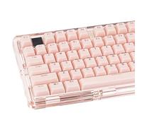 GEKUCAP Pink Clear Keycaps, Translucent Custom Keyboard Key Cap, MDA Profile Crystal Jelly Keycap Set Compatible with 61/68/84/87/98/100 ANSI Layout MX Switches Mechanical Keyboard