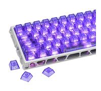 GEKUCAP Purple Transparent Carbon Fiber Side Print Keycaps, 119 Keys Cherry Profile 1.7mm Thick PC Keycap Set, Pad Printing Fade-Resistant Legends, for MX Switch Mechanical Keyboards