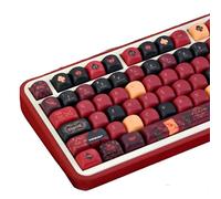 GEKUCAP Red Black PBT Keycaps, Poker Themed Custom Keycap, 130 Key Dye-Sublimation MOA Profile Keyboard Keycaps for Cherry Gateron MX Switches Mechanical Keyboards