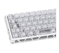 GEKUCAP White Jelly Keycaps - Side Printed Elegant Crystal Keycaps 60 65 75 100 Percent, Custom Ice Crack 119 Keys Cherry Profile for 61/68/84/87/98/100 Cherry Gateron MX Mechanical Keyboard