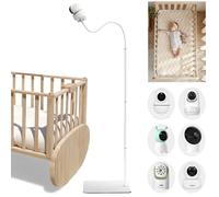 Gekufa Baby Monitor Floor Stand Compatible with HelloBaby, Babysense, VTech | Adjustable Gooseneck Metal Base with 1/4" Thread, 37"-69" Height, Compatible with GHB, Motorola, Boifun Baby Monitor,
