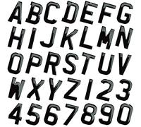 Gel 3D Number Plate Letters - 10 Digits - Self Stick On 4D Single Layer Gel