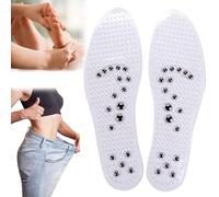 Gel Acupressure Magnetic Insoles/Inserts for Foot/Feet Therapy, Acupressure Insoles, Reflexology Insoles, Foot Massage Insoles for Men & Women,2 PAIRS,Clear
