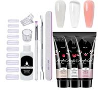 Gel And Nail Extension Kit 15ml 10 Pieces Nail Extension Kit With Glue And Lamp Grow-out Support Extensions Art Tools Set Personal Care Supplies For Spa Bridal Holiday Summer Party