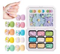 Gel Art Nail Polish - Paint Gel,9 Colors Art Glue Palette for Sculpture, Drawing, Molding, Decoration, Manicure, Salon, Home, Girls, Women