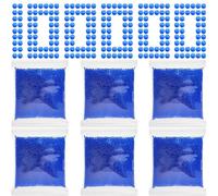 Gel Balls Blaster Ammo 7-8mm(6 Pack,10000 Pcs), Gel Water Blaster Refill Ammo for Splat Gun, Gel Bullets for Splat Ball Blaster, Made of Non-Toxic Eco Friendly Material, for Ages 14+ (Blue)
