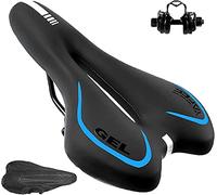 Gel Bicycle Saddle Comfortable Soft Breathable Cycling Bicycle Seat, Comfortable Bike Seat with Reflective Strips(Blue)