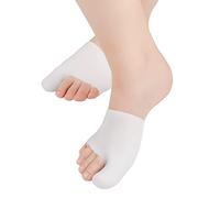 Gel Big Top Cap and Metatarsal Sleeves 2 Pack Big Toe Protector Bunion Cushions Metararsal Pads for Women and Men to Help with Bunion Pain Prenvent Corn,Callus,Blisters,Ingrown Toenails (White Large)