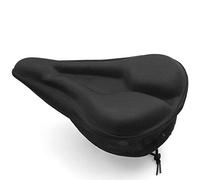 Gel Bike Seat Cushion - Padded Comfortable Saddle Cover for Adults & Kids - Extra Soft Exercise Bike Seat Pad for Peloton, MTB Mountain, Road Bikes - Shock-Absorbing, Non-Slip (Black)
