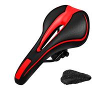 Gel Bike Seat for Men & Women - Comfortable Bicycle Saddle with Soft Memory Foam & Waterproof PU Cover - Ergonomic, Breathable Design for Road, Mountain, Hybrid, and Exercise Bikes(Red)