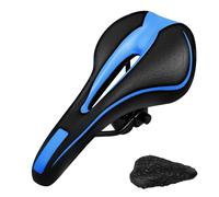 Gel Bike Seat for Men & Women - Comfortable Bicycle Saddle with Soft Memory Foam & Waterproof PU Cover - Ergonomic, Breathable Design for Road, Mountain, Hybrid, and Exercise Bikes(Blue)