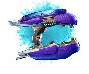 Gel Blaster Halo Plasma Rifle - Licensed Gel Ball Blaster Gun, 14+ | Authentic Covenant Elite design - rechargeable full-auto firing, glow-in-dark ammo, with display stand, ideal gift for gamers