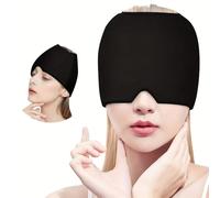 Gel Cold Hot Head Ice Cap Head Wrap Face Mask Head Massage Sleep Eye Mask Health Care Tool(Black)