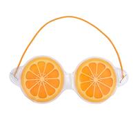 Gel Eye Mask Fruit Pattern Hot Cold Compress Sleeping Eye Patch for Puffy Eyes Dry Eyes Relief Light Blocking Blindfold Travel Office Home Use 17.7x7x1cm (Lemon)