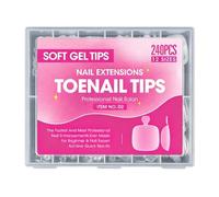 Gel Fake Toe Nails Tips Pack of 240Pcs Realistic Appearance Breathable False Nails Ideal for Work and Social Event Fraudulent Toenails