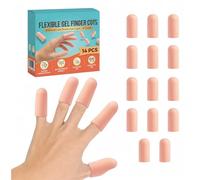 Gel Finger Protectors, 14pcs Waterproof Finger Cots, for Cracks Blisters | Silicone finger protectors, soft gel reusable for finger cracking cuts eczema medium size