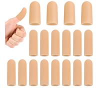 Gel Finger Protectors, Finger Caps, Silicone Finger Rest, Protective Caps, Gloves, Finger Guards, Support (Skin, 4 Medium, 16 Small)