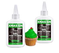 Gel Food Coloring Xmas Green, 65g X 2 Food Coloring Gel Set, Food Grade Food Dye Natural Tasteless, Plant-Based Food Color for Icing, Baking, Candy, Chocolate, Cake Decorations, Fondant, Easter Egg