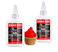 Gel Food Coloring Xmas Red, 65g X 2 Food Coloring Gel Set, Food Grade Food Dye Natural Tasteless, Plant-Based Food Color for Icing, Baking, Candy, Chocolate, Cake Decorations, Fondant, Easter Egg
