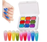 Gel for Fingernails, 9 Colours Manicure Accessories, Colour Gradient Nail Gel Palette, for Beginners, Advanced Women, Girls, Ladies, Wives, Mothers Brides, Art Students, Craft Enthusiasts and for
