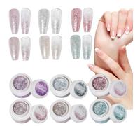 Gel Glitter Nail Polish, High-Shine Shimmer Nail Polish Set, High Density Reflective Manicure Tools for Women Girls Salon Daily Festival Party Use