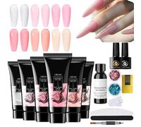 Gel Glue for Nails | Construction Gel Extension Glue 6 Colors, Multi-Functional Long-Lasting Polish Base for Beginners and Manicure Professionals