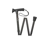 Gel Handle Folding Walking Stick - Black