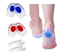 Gel Heel Cups, 3 Pairs Silicone Heel Cup Pads for Plantar Fasciitis, Heels Pain Relief Gel Heels Cups and Cushions Absorbing Support Insoles for Women Men Kids