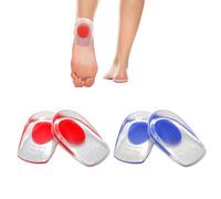Gel Heel Pads, 2 Pairs Heel Cups, Heel Gel Pads, Ge l HEE l P ads for Plantar Fasciitis, He el Support, He el Cushion P ads, G el H EEL Cups, G el Insoles for H eels, He el Pain (Blue & RED)