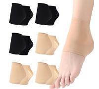 Gel Heel Socks, 6 Pairs Moisturizing Heel Socks Ventilate Gel Open Toes Socks Soft Silicone Dry Skin Protection Hard Cracked Skin
