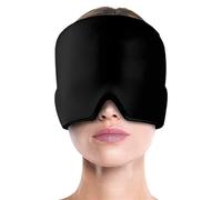 Gel Ice Pack Hot Cold Wrap Hat Reusable Migraine Pain Relief Cap 360 Compression Cold Therapy Headache Cap Soft Temperature Retention Face Mask Comfort Cooling Hat for Tired Eyes, Forehead, Tension