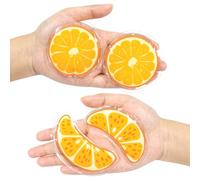 Gel Ice Pack Reusable Cooling Eye Pads and Underpads Treatment for Hot and Cold Eyes for Redness, Pain Relief, Relaxation (Orange)
