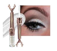 Gel Liner Pencil Flash Liquid Eyeshadow Sparkly Pearl Highlight Monochrome Eyeshadow Christmas Beauty 6ml Make up Stuff (Silver, One Size)
