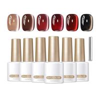 Gel Magnetic Nail Polish | 6-Color High Shine Professional | Magnetic Glitter UV Gel Polish Set | for Home Salon Dating Travel Party Valentines Holiday Wedding Birthday