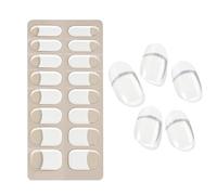 Gel Manicure Kit - Semi Cured Gel Nail | French Tip Nail Strips | Long Lasting Semi Cured Nail Strips | Glitter Gel Nail Stickers | Flexible Gel Nail Wraps Works With UV Light For Home Nails