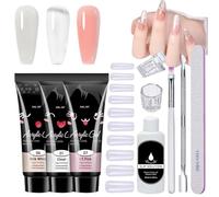 Gel Manicure Nails - P3 Colours Gel Polish Kit for Manicure | Nail Extension Accessories, Nail Set, Durable Poly Nails Fully Equipped for Quick Extension