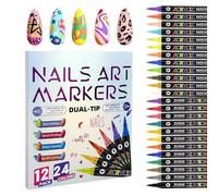 Gel Markers - Vivid Shade Design Kit, Smooth Flow Paintings Applicators, Fast Setting Cosmetic Coloring System, Detail Dotting Craft Accessories | Fashion Hand Decoration for Youth Hobbyists