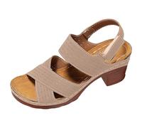 Gel Max Shoes Women's Wedge Sandals for Women 2025 Summer Fashion Sandals Open Toe Heel Beach Casual Cutout Retro Roman Shoes Black Writing, pink, 9.5 UK
