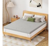 Gel Memory Foam Mattress Topper, Pain Relief, Single Size 90x190x10cm, Grey