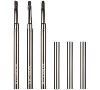 Gel Nail Brush 3 PCS Acetone Resistant Nails Polish Remover Pen Painting Design with Flat/Oval/Fine Angled Gel Nailbrush, Nail Art Brush for Cleaning Nails Polish Mistake on the Cuticles(Brown)