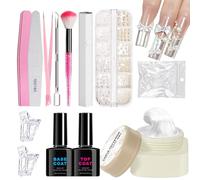 Gel Nail Craft Kit, Nail Craft Sturdy Building Gel, with Long Lasting Engraving Patterns, Home Salon Solution for Women and Beginners