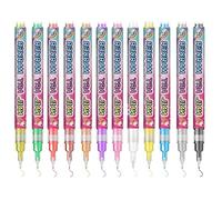 Gel Nail Design Pens - 1x13cm 12 Vibrant Colors, Acrylic nail artttt Markers, Fast Drying Tips | Creative Manicure Tools for Home, Dorm, Salon, Girls Nights, Birthday Parties, Travel, Gatherings,