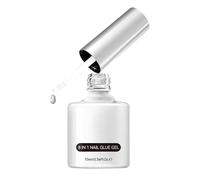 Gel Nail Glue, Base Coat Formula, 8 in 1 Adhesive with Strong Bonding Power, with Clear Finish, Rhinestone Acrylic Press on Support Kit, Nails Glue Base Coat for Diy Manicure Use