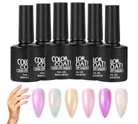 Gel Nail Kit 6 Color Pearl Quick Dry Long Lasting Paint