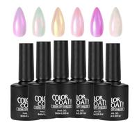 Gel Nail Kit - 6 Color Pearl Quick Dry Long Lasting Paint, Glitter Nail Polishing for Home Salon Spa Grooming Manicure Travel Party Wedding Bridal Holiday Festival Set