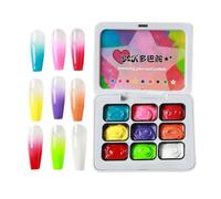 Gel Nail Paint - 9 Colour Palette, Patting Manicures Art Set