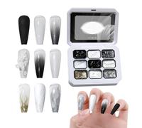 Gel Nail Paint - 9-Grid Gradient Manicure,Women Nail Sculpting Paint Gel Kit,for Beginners Professionals Home Wedding Gathering Travel Dating Commuting